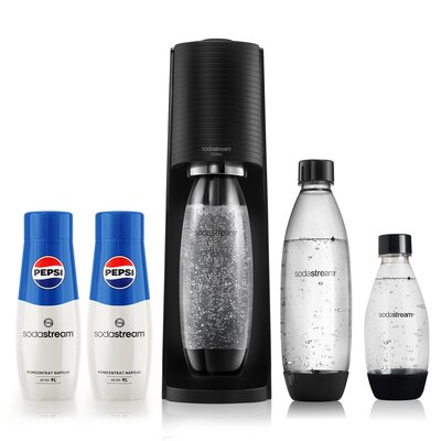 Saturator SODASTREAM Terra Czarny + 3 butelki + 2 syropy Pepsi