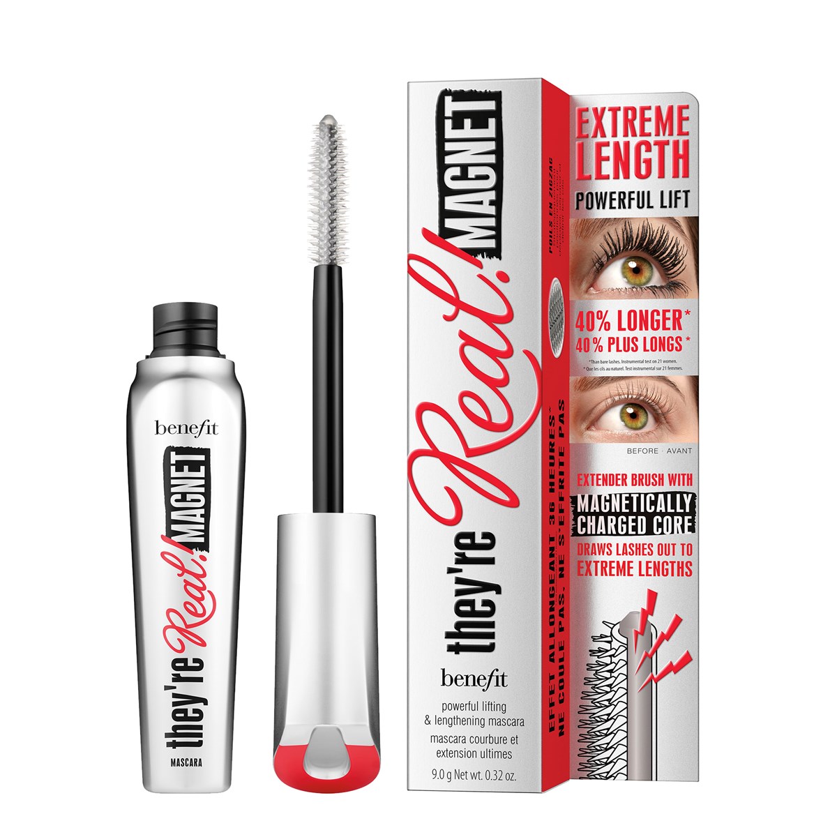 Benefit They're Real! Magnet Mascara ekstremalnie wydłużający tusz do rzęs Black, 9 g