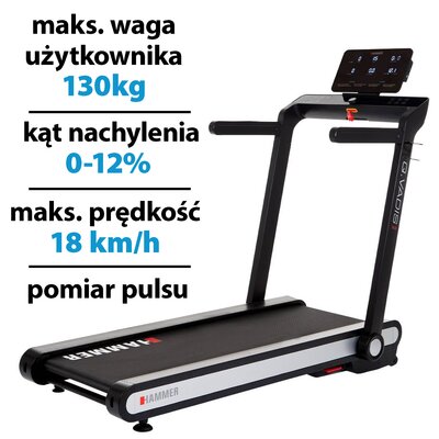 Bieżnia elektryczna HAMMER Q. Vadis 3.0 1470W 18km/h