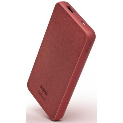 Powerbank HAMA Power Pack Fabric 10 10000 mAh Czerwony