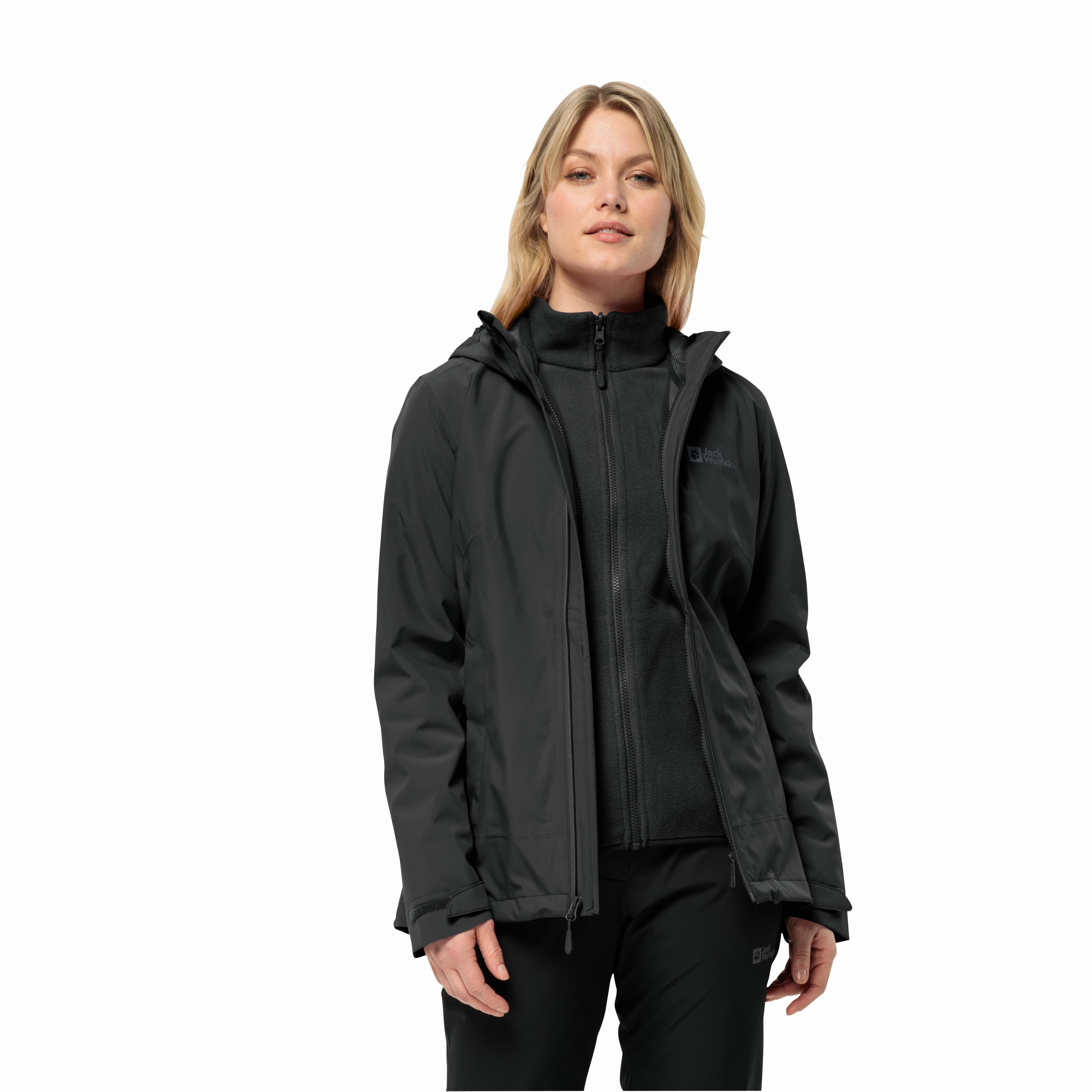Damska kurtka Jack Wolfskin MOONRISE 3IN1 JKT W black - XXL