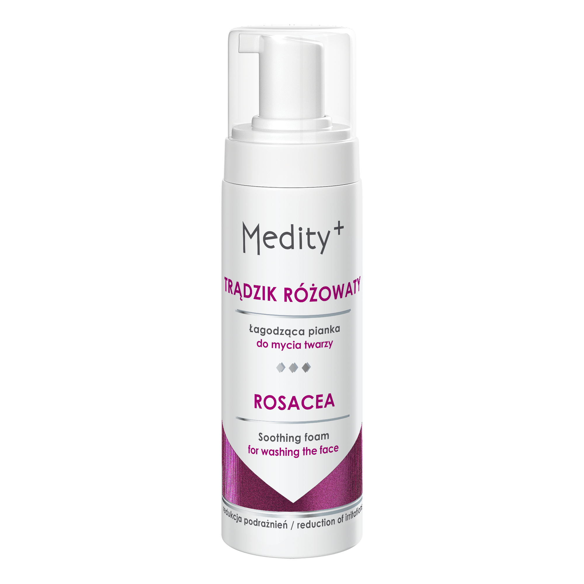 Medity+ Trądzik Różowaty łagodząca pianka do mycia twarzy, 150 ml