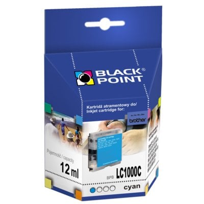 Tusz BLACK POINT do Brother LC-1000C / LC-970C Błękitny 26 ml BPBLC1000/970XLC