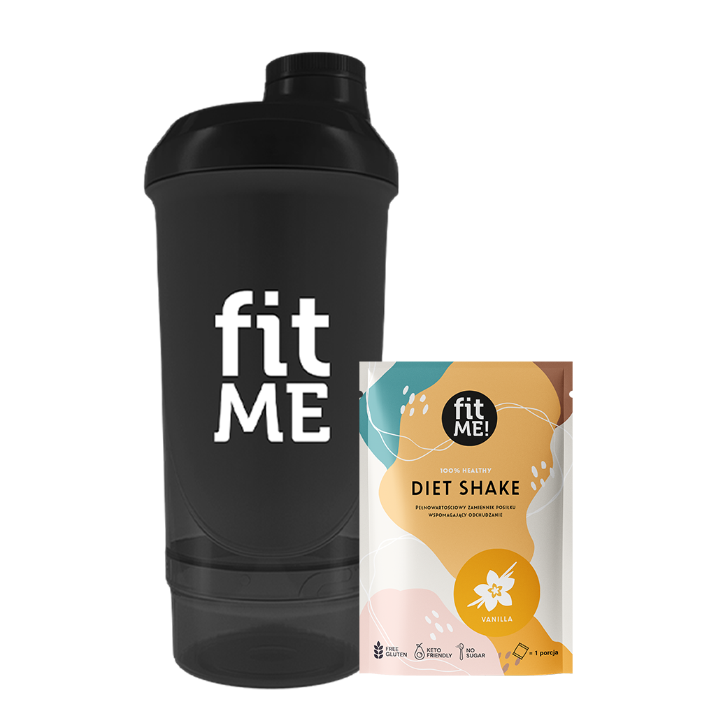 fitME zestaw: saszetka odchudzającego koktajlu waniliowego, 25 g + shaker, 1 szt.