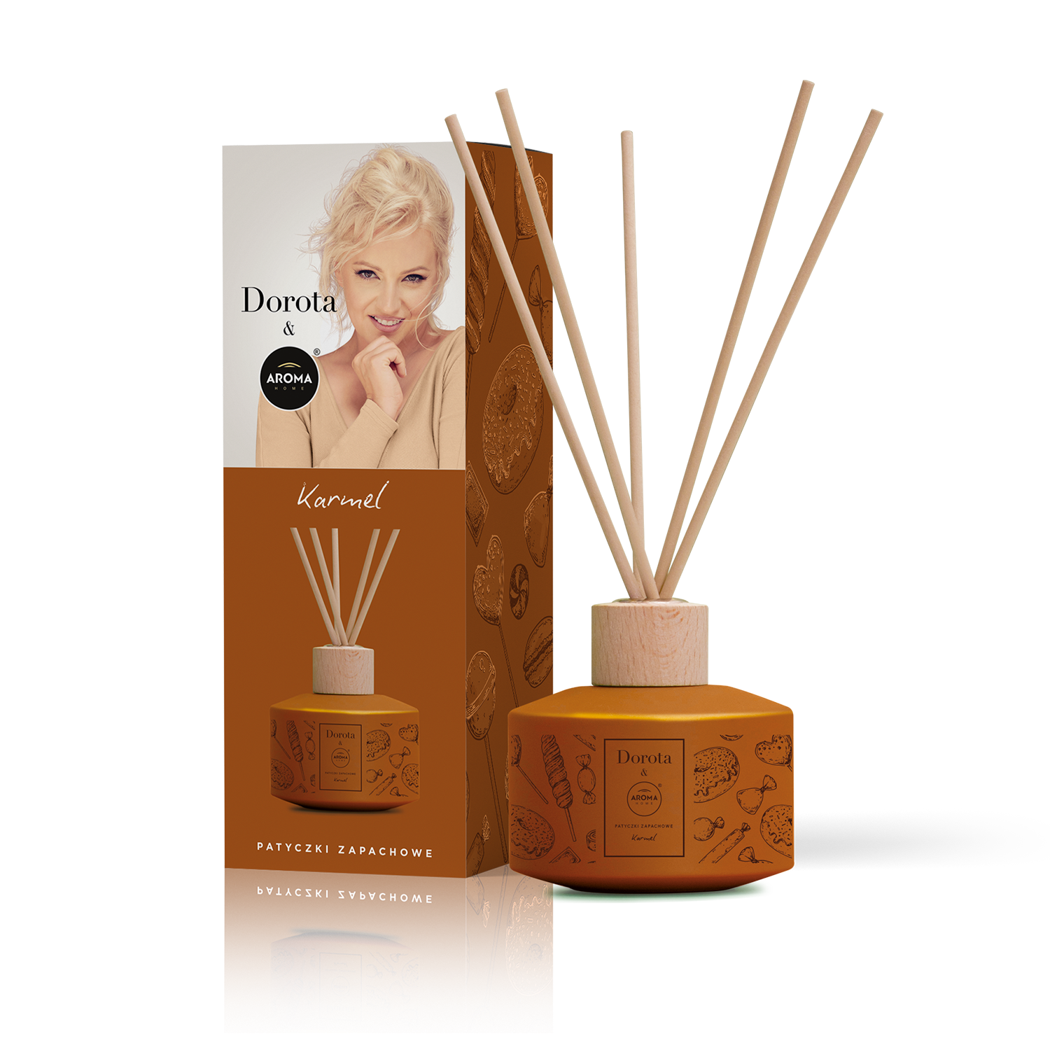 Aroma Home & Dorota dyfuzor zapachowy karmel, 100 ml