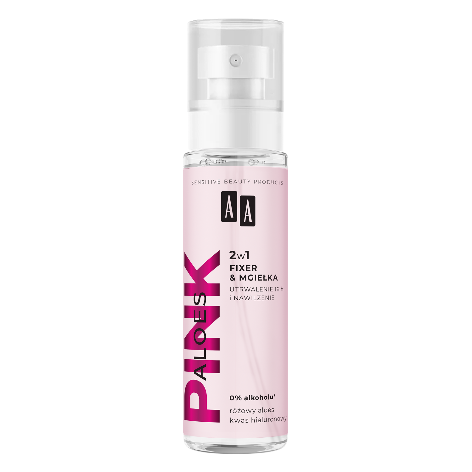 AA Pink Aloes utrwalająco-nawilżający spray do twarzy, 100 ml