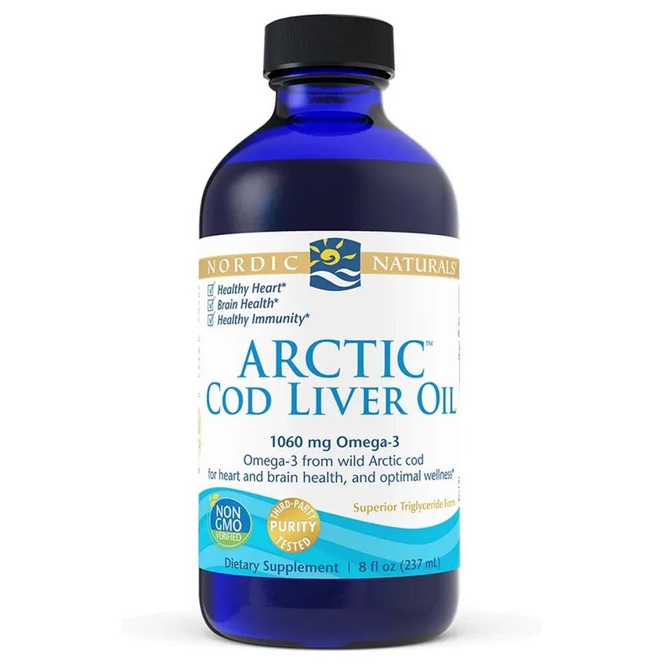 Nordic Naturals Arctic Cod Liver suplement diety, tran z dorsza, 1060mg, Bezsmakowy, 237 ml