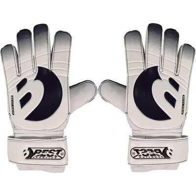 Rękawice bramkarskie BEST SPORTING 111601 (rozmiar 4) Biało-czarny