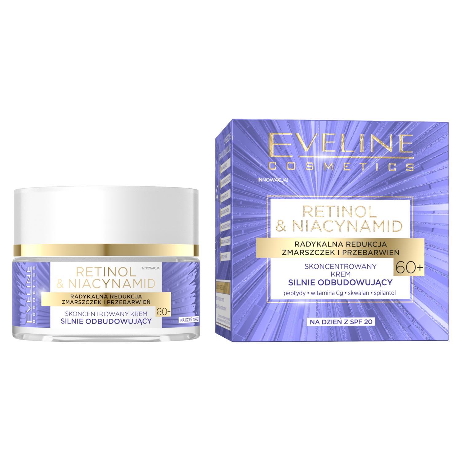 Eveline Cosmetics Retinol&Niacynamid odbudowujący krem do twarzy 60+ z SPF20, 50 ml