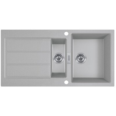 Zlewozmywak półtorakomorowy z ociekaczem FRANKE Sirius S2D 651-100 143.0618.682 Kamienny szary 50x100