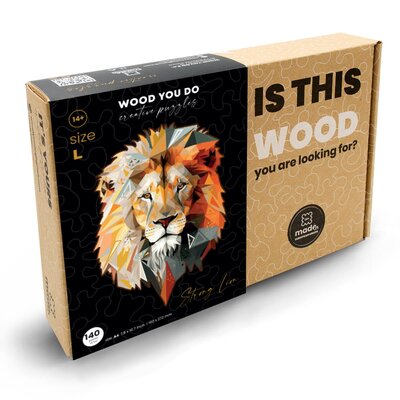 Puzzle WOOD YOU DO Silny Lew (140 elementów)