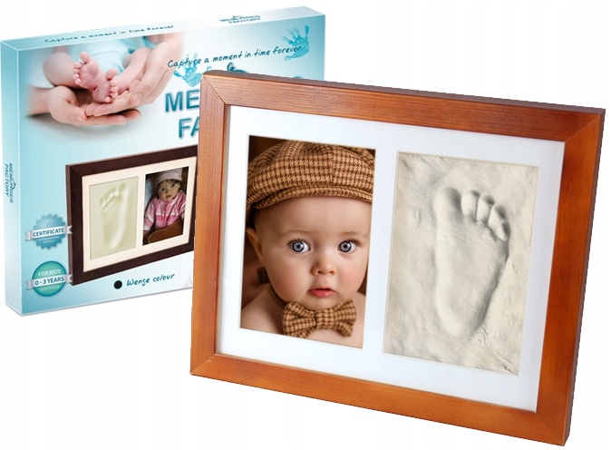 RAMKA Z GLINĄ ODLEW ODCISK BOBASA RĄCZKI STÓPKI