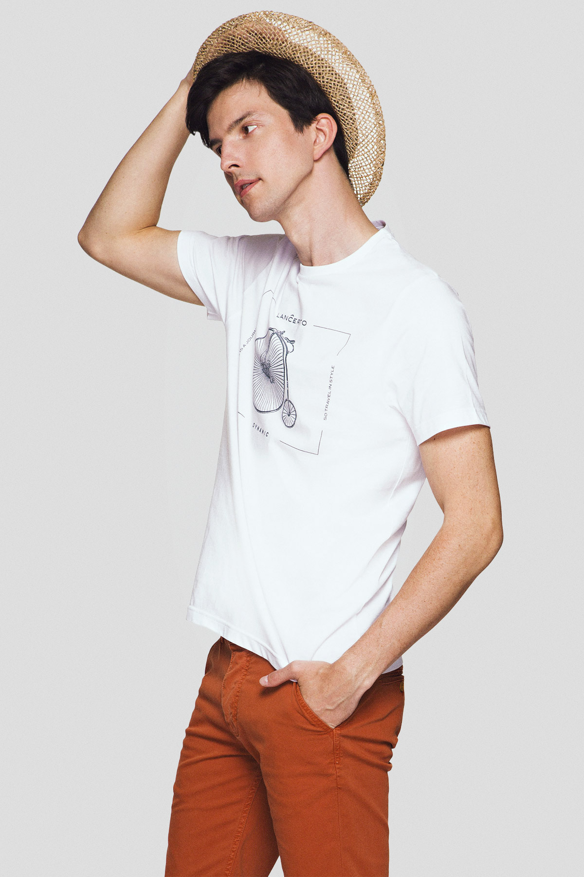 Lancerto Koszulka Biała Bawełniana Leon