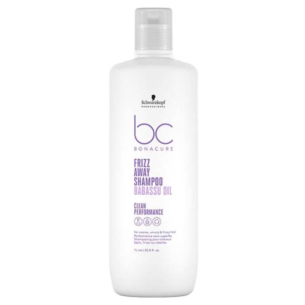 Schwarzkopf Professional BC Frizz Away wygładzający szampon do włosów z olejem babassu, 1000 ml
