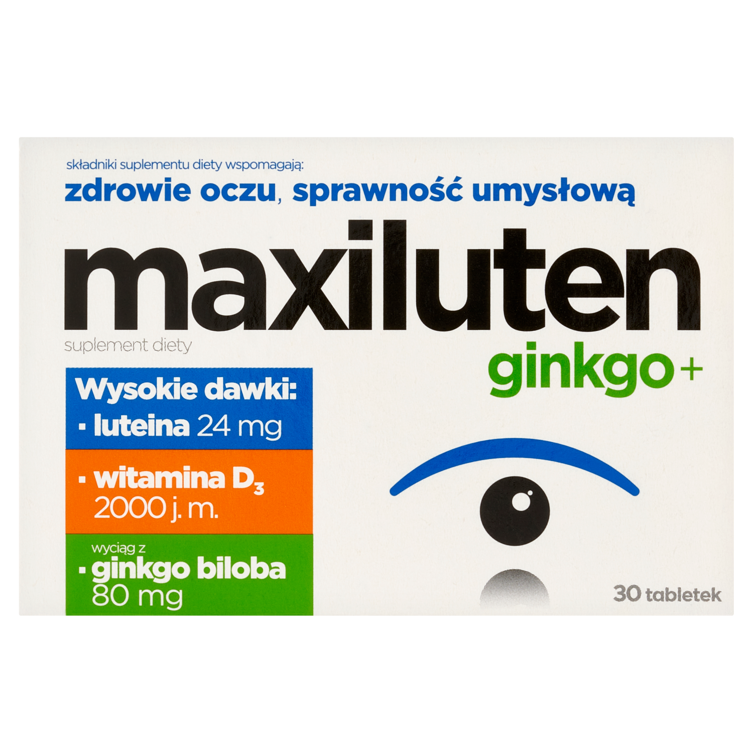 Maxiluten Ginko+ suplement diety, 30 tabl./1 opak.