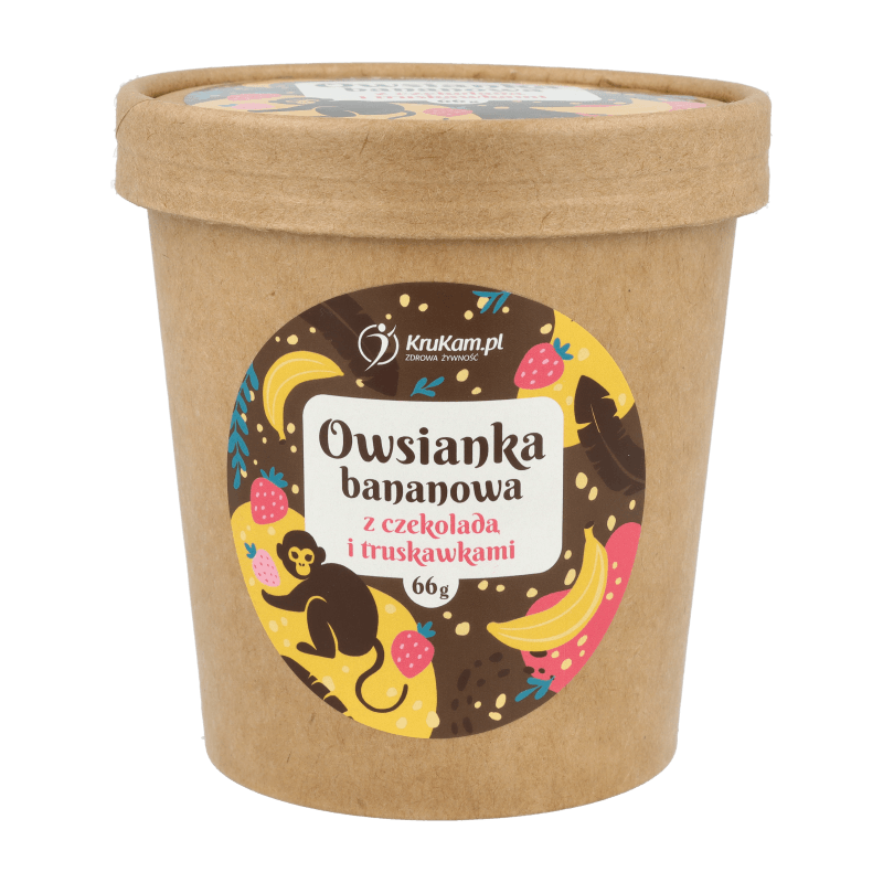 KruKam  owsianka bananowa z czekoladą i truskawkami, 66 g