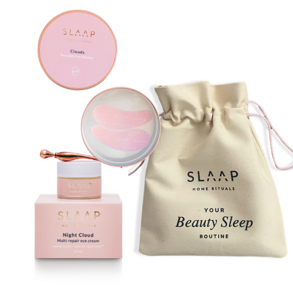 Slaap Home Rituals zestaw pod oczy: regenerujący krem pod oczy Night Cloud, 15 ml + wielorazowe płatki pod oczy, 1 para