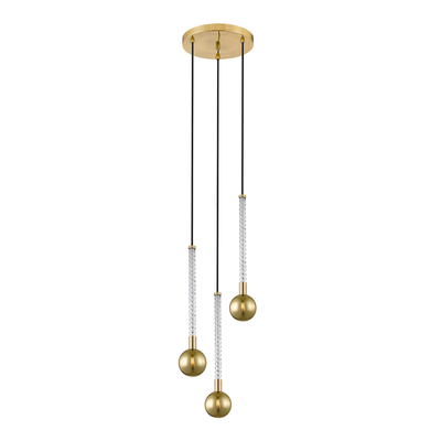 Lampa wisząca 3 kule złota MIDA