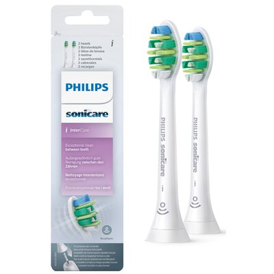 Oryginalne końcówki Philips Sonicare I INTER HX9002/10 Średnio miękkie włókna (2 szt.) (Trudno dostępne miejsca)