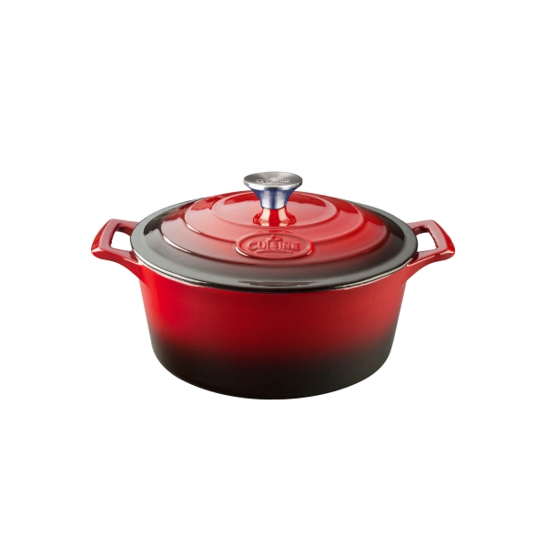 La Cuisine - Garnek żeliwny okrągły Pro 26cm 4.75l Czerwony