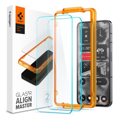 Szkło hartowane SPIGEN Alm Glas.Tr do Nothing Phone 2 Przezroczysty (2szt.) + ramka instalacyjna