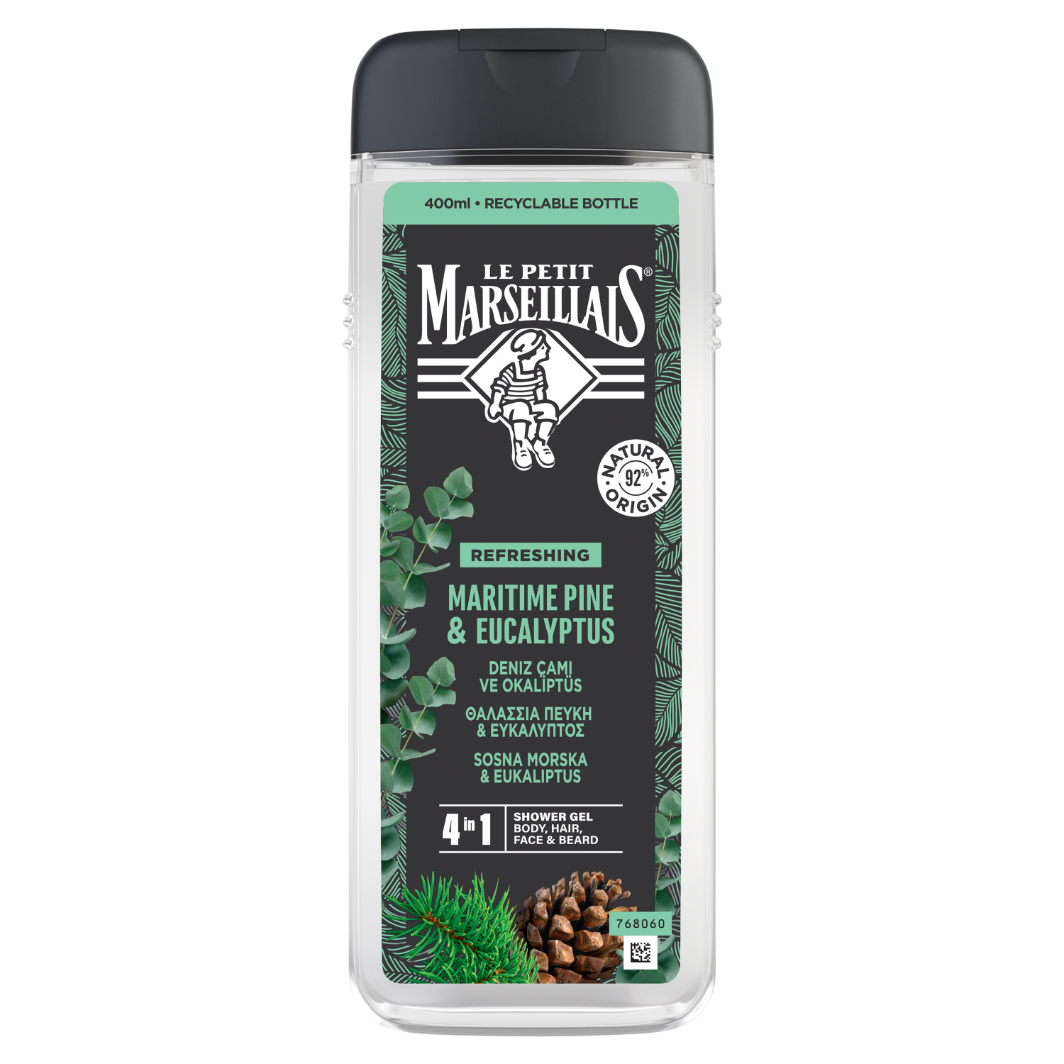 Le Petit Marseillais Pine & Eucalyptus żel pod prysznic sosna morska & eukaliptus, 400 ml