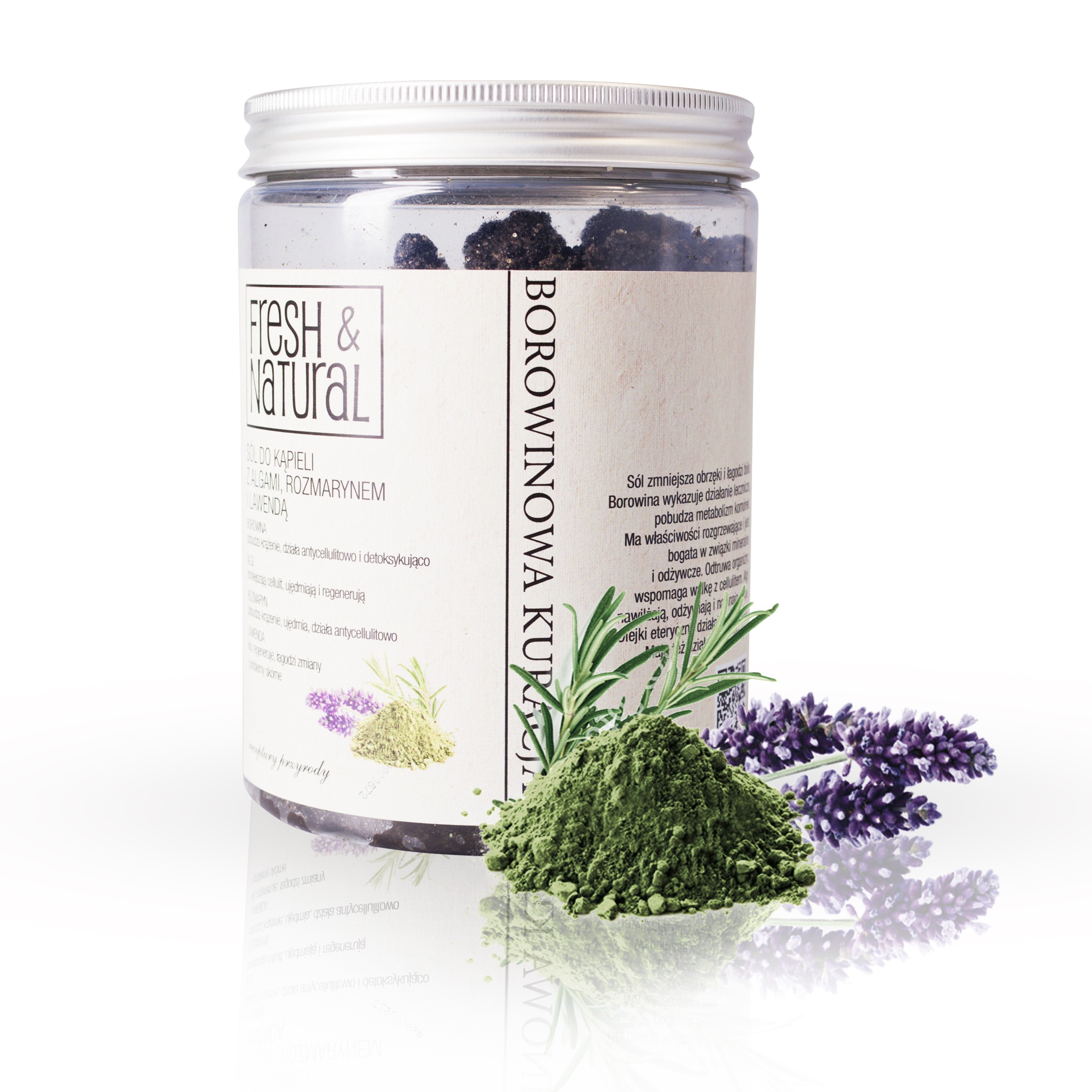 Fresh & Natural sól do kąpieli borowinowa kuracja, 1000 g