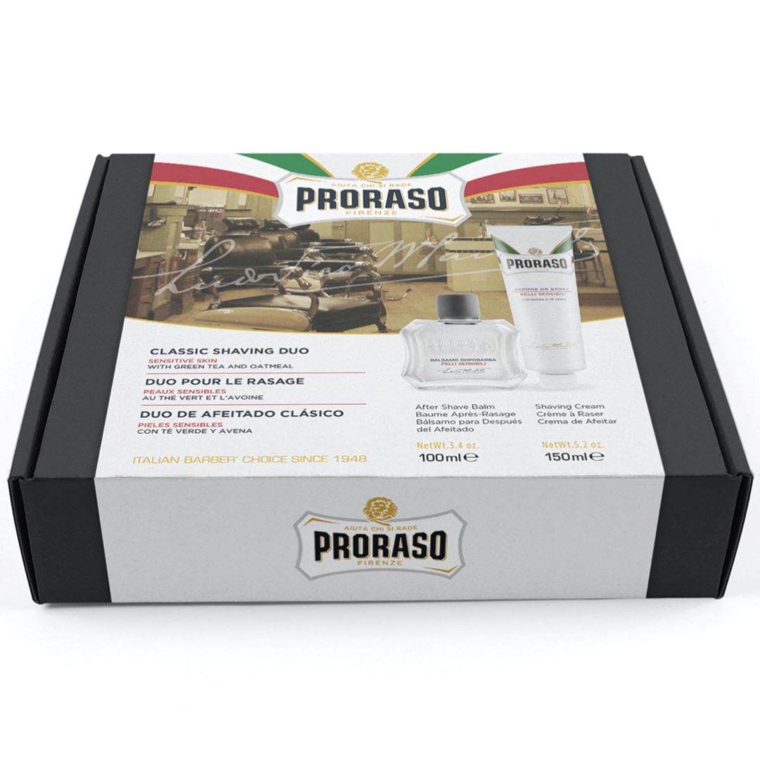 Proraso Classic Shaving Duo White zestaw: krem do golenia, 150 ml + balsam po goleniu, 100 ml