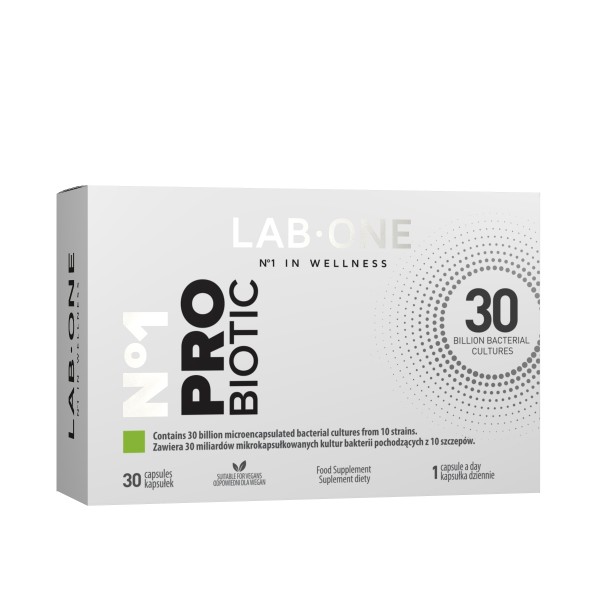 Lab One N°1 ProBiotic suplement diety wspomagający działanie mikroflory bakteryjnej jelit, 30 kaps./1 opak.