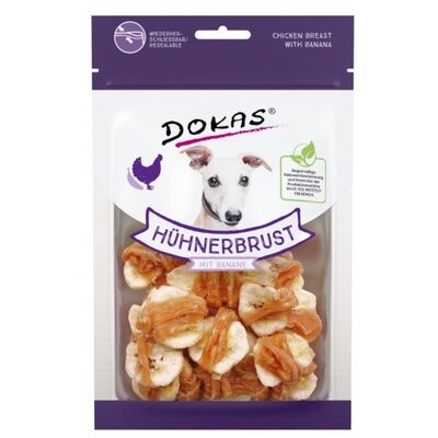 Przysmak dla psa DOKAS Filet z piersi kurczaka z bananem 70 g