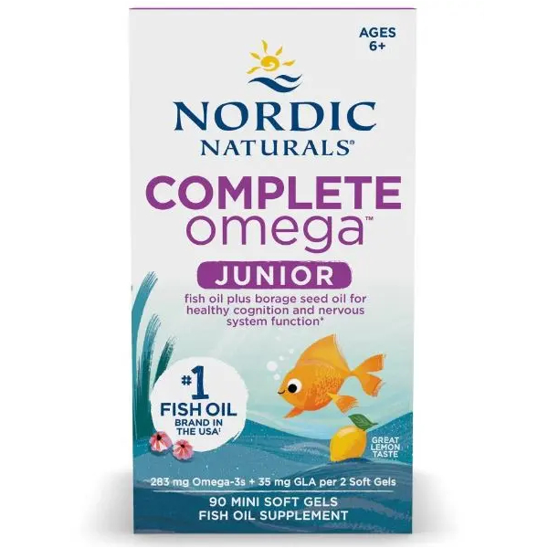 Nordic Naturals Complete Omega Junior suplement diety, 283mg Omega + GLA, smak cytrynowy, 90 kaps./1 opak.