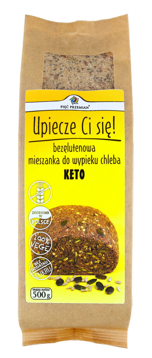 Mieszanka do wypieku chleba KETO bezglutenowa 500g IPięć Przemian)