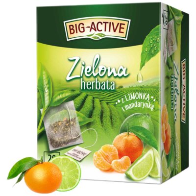 Herbata BIG ACTIVE Zielona z limonką i mandarynką (20 sztuk)