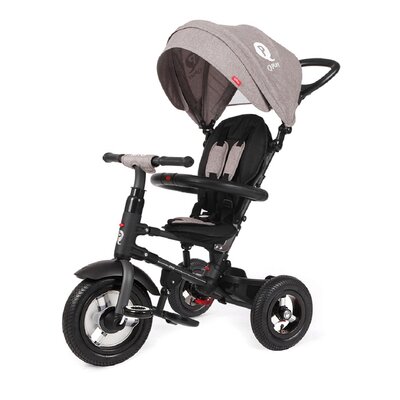 Trójkołowiec QPLAY Rito Rubber Stalowa rama, Gumowe koła Szary