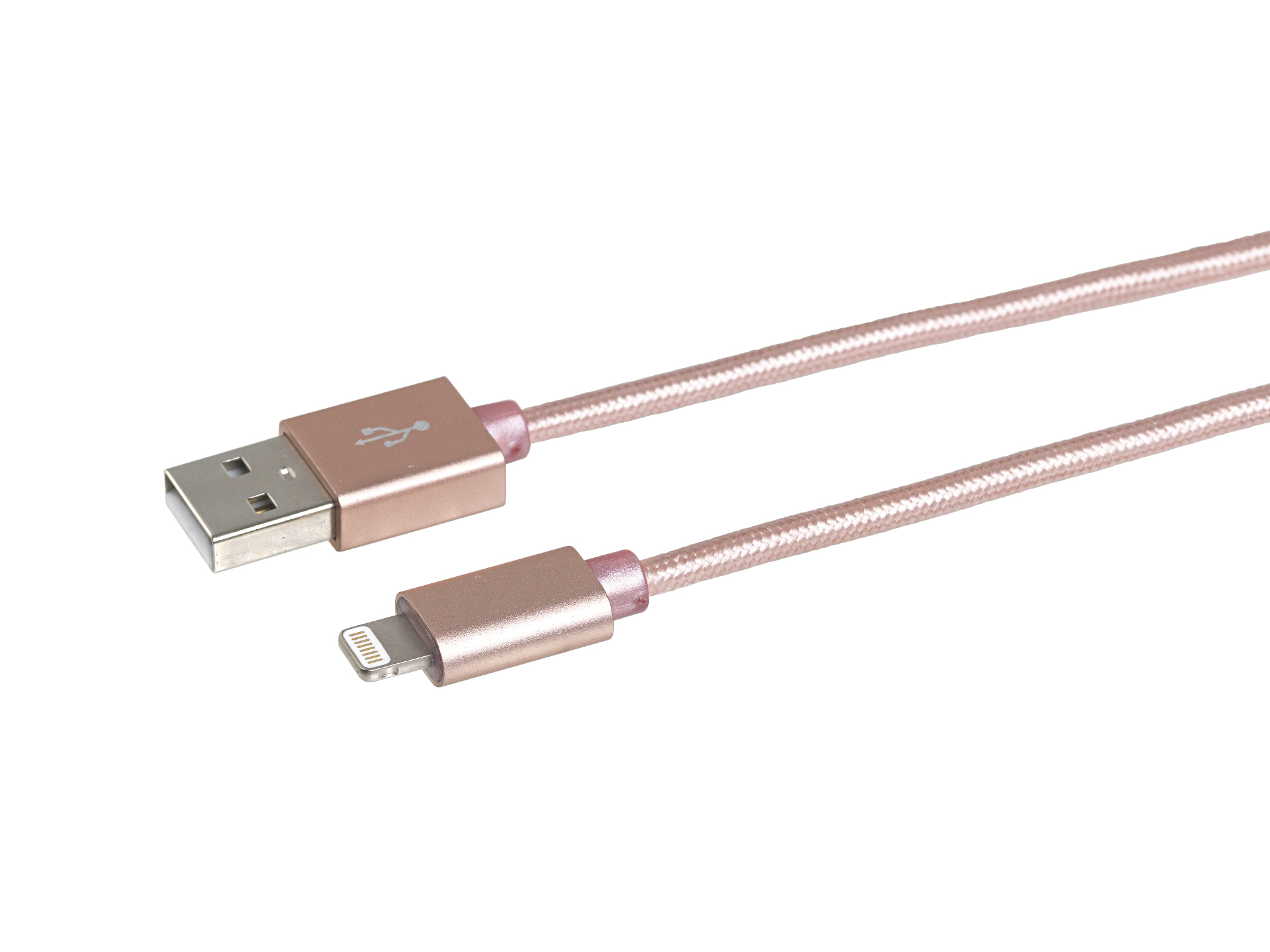eStuff nylon Lightning Cable 2m Rose - Kabel Lightning
