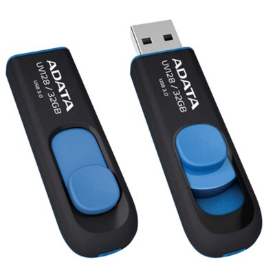 Pendrive ADATA DashDrive UV128 32GB, USB 3.2 Gen. 1 (USB 3.0), Odczyt 100 Mb/s Czarno-niebieski