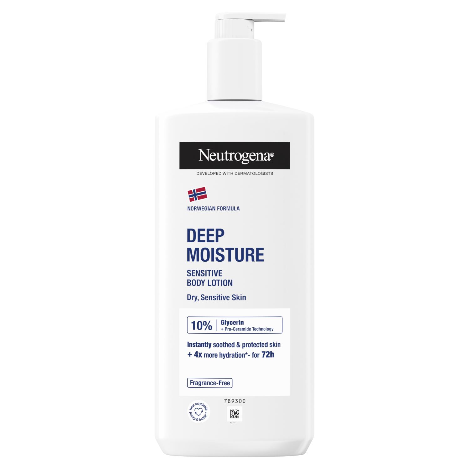 Neutrogena Deep Moisture Sensitive głęboko nawilżająca emulsja do skóry suchej i wrażliwej, 400 ml