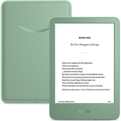 Czytnik e-booków AMAZON Kindle 6", Podświetlany ekran, Wi-Fi, Bez reklam Zielony
