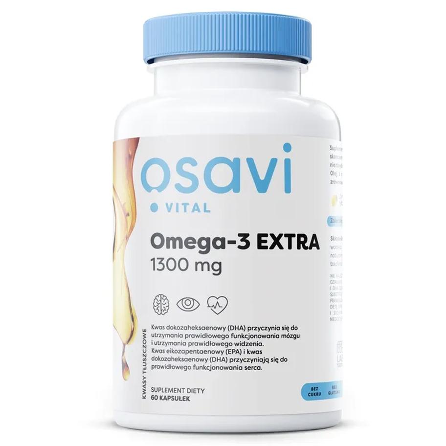 Osavi Omega-3 Extra suplement diety, 1300mg, Cytryna, 60 kaps./1 opak.
