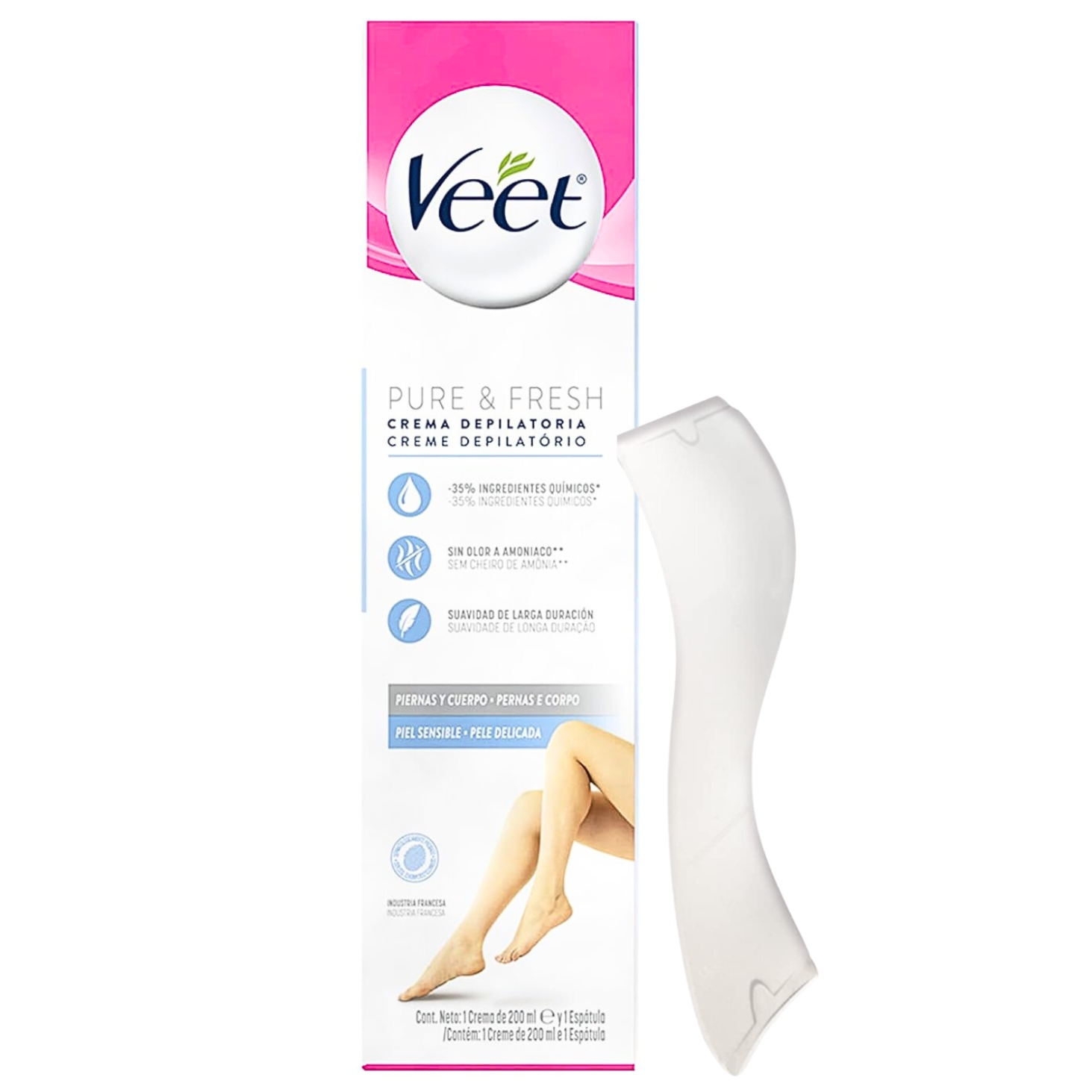 Veet Pure delikatny krem do depilacji nóg i ciała z aloesem, 200 ml