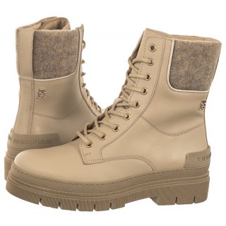 Trzewiki Tommy Hilfiger Feminine Felt Lace Up Bootie Merino FW0FW07500 ABO