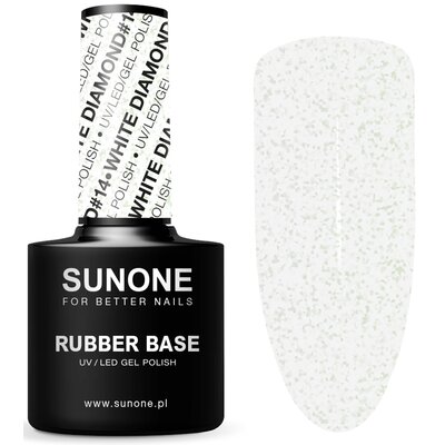 Baza hybrydowa SUNONE Rubber Base White Diamond 14 12ml