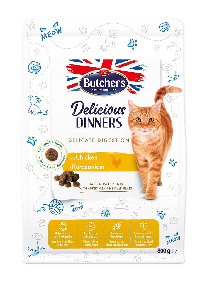 BUTCHER'S Functional Cat Sensitive dla wrażliwych kotów z kurczakiem 800 g