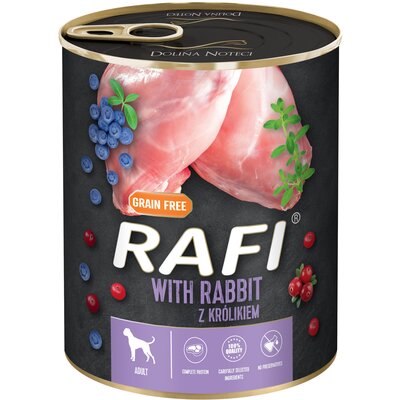 Karma dla psa RAFI z królikiem, borówką i żurawiną 800 g