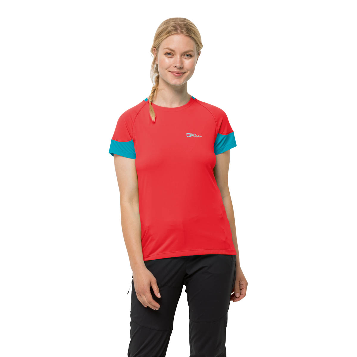 Koszulka damska Jack Wolfskin NARROWS T W tango orange - S