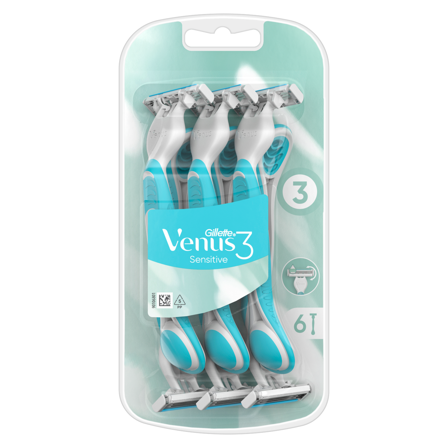 Gillette Venus 3 Sensitive maszynki do golenia damskie, 6 szt./1 opak.