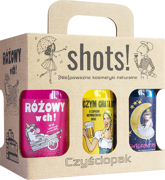 Shots! Czyściopak zestaw: żel pod prysznic, 6x100 ml