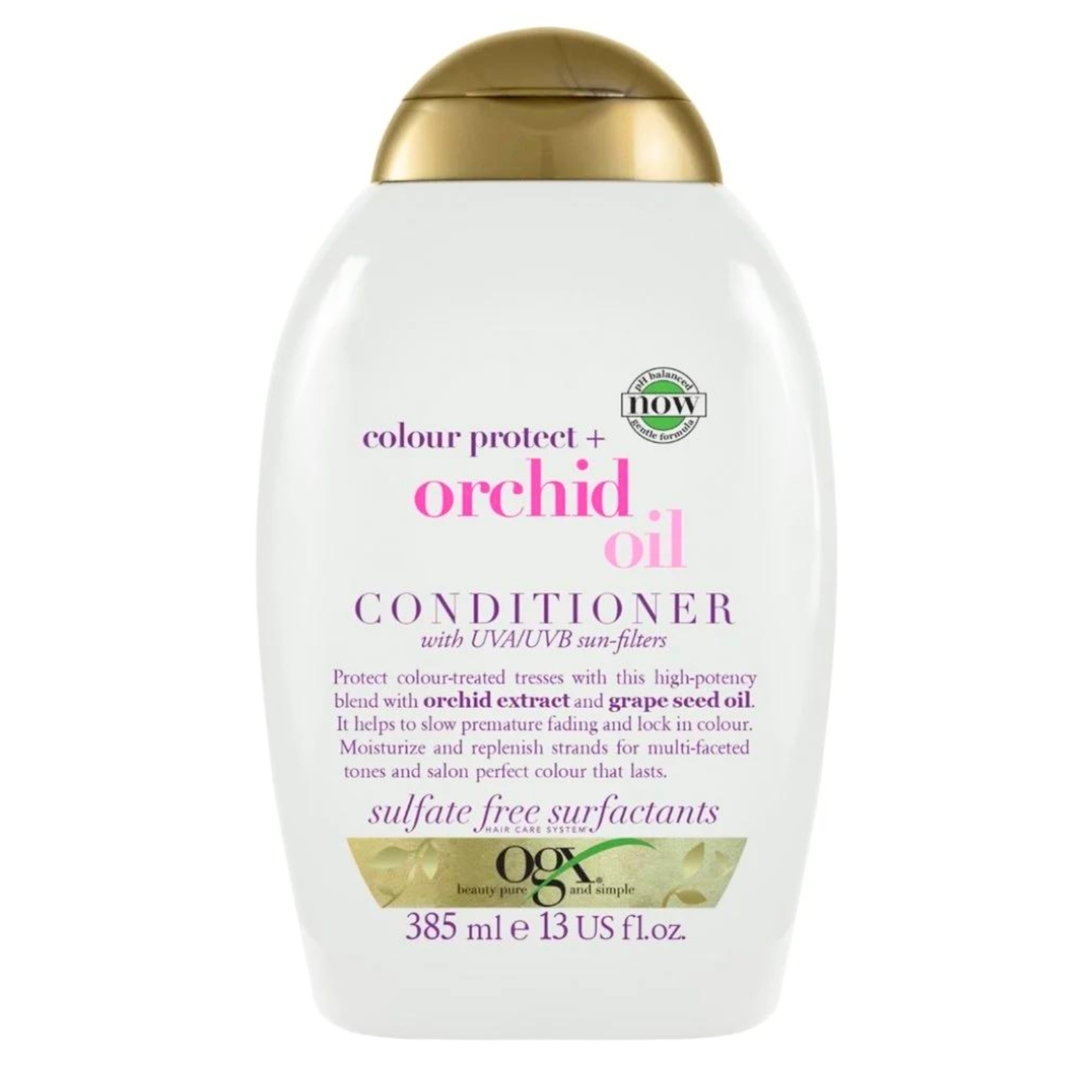 OGX Orchid Oil odżywka do włosów farbowanych z olejkiem z orchidei i ochroną UV, 385 ml