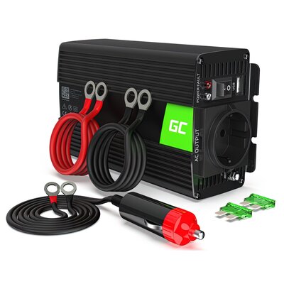 Przetwornica GREENCELL 24V na 230V 300W/600W Czysta sinusoida
