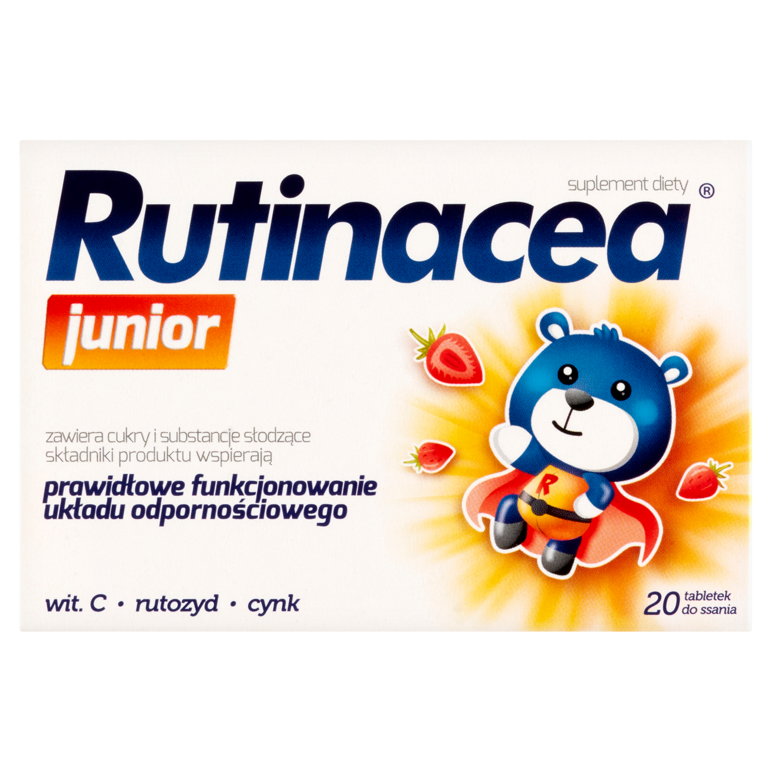 Rutinacea Junior suplement diety smak owocowy, 20 tabl./1 opak.